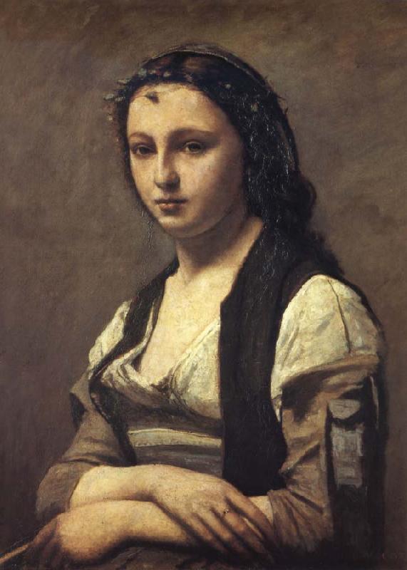 Corot Camille The woman of the pearl oil painting image